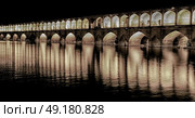 in iran   the old bridge of isfahan for light and night. Стоковое фото, агентство Ingram Publishing / Фотобанк Лори