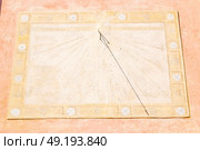 in italy sundial and gnomon antique historical medieval decoration wall. Стоковое фото, агентство Ingram Publishing / Фотобанк Лори