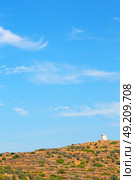  old mill in santorini      greece europe  and the    sky. Стоковое фото, агентство Ingram Publishing / Фотобанк Лори