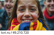 A close-up of a fan's face streaked with emotions of disappointment, their team's scarf clutched tightly, big sport stadium full. Стоковое AI-видео, аниматор Sergey Grishin / Фотобанк Лори