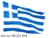 waving greece flag  in the   blue sky and      flagpole. Стоковое фото, агентство Ingram Publishing / Фотобанк Лори