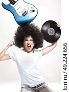 Girl in an agro wig. Стоковое фото, агентство Ingram Publishing / Фотобанк Лори
