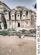 the antique site of petra in jordan the monastery  beautiful wonder of the world. Стоковое фото, агентство Ingram Publishing / Фотобанк Лори
