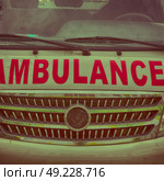 in  philippines old dirty bonnet of an ambulance concept of medical care. Стоковое фото, агентство Ingram Publishing / Фотобанк Лори