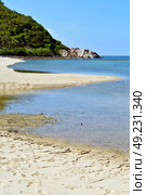 asia in  kho phangan thailand bay isle white  beach    rocks pirogue  and south china sea . Стоковое фото, агентство Ingram Publishing / Фотобанк Лори
