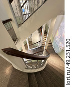 Stairs in the City Museum, formerly the municipality building of Tel Aviv-Yafo. Редакционное фото, фотограф Irina Opachevsky / Фотобанк Лори