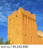 africa  in histoycal maroc  old construction  and the blue cloudy  sky. Стоковое фото, агентство Ingram Publishing / Фотобанк Лори
