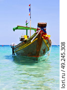 asia in the  kho tao bay isle white  beach    rocks house boat   thailand  and south china sea anchor. Стоковое фото, агентство Ingram Publishing / Фотобанк Лори