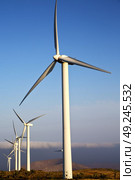spain africa wind turbines and the sky in  isle of lanzarote . Стоковое фото, агентство Ingram Publishing / Фотобанк Лори