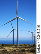 africa wind turbines and the sky in  isle of lanzarote spain . Стоковое фото, агентство Ingram Publishing / Фотобанк Лори