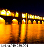 blur in iran   the old bridge of isfahan for light and night. Стоковое фото, агентство Ingram Publishing / Фотобанк Лори