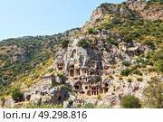 myra      in turkey europe   old roman necropolis and indigenous tomb stone. Стоковое фото, агентство Ingram Publishing / Фотобанк Лори