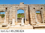  old   construction in asia turkey the column  and the roman temple . Стоковое фото, агентство Ingram Publishing / Фотобанк Лори