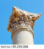 column    temple and theatre in ephesus   antalya turkey asia sky  the ruins. Стоковое фото, агентство Ingram Publishing / Фотобанк Лори