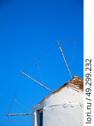  old mill in santorini      greece europe  and the sky. Стоковое фото, агентство Ingram Publishing / Фотобанк Лори
