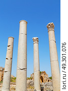 column    temple and theatre in ephesus   antalya turkey asia sky  the ruins. Стоковое фото, агентство Ingram Publishing / Фотобанк Лори
