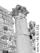 column    temple and theatre in ephesus   antalya turkey asia sky  the ruins. Стоковое фото, агентство Ingram Publishing / Фотобанк Лори