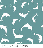 dolphin seamless pattern background vector illustration. Стоковая иллюстрация, агентство Ingram Publishing / Фотобанк Лори