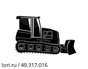Bulldozer. Major Construction. Isolated Vector Illustration. EPS10. Bulldozer. Major Construction. Vector Illustration. Стоковая иллюстрация, агентство Ingram Publishing / Фотобанк Лори