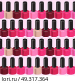Realistic Nail Polish Seamless Pattern Background Vector Illustration EPS10. Realistic Nail Polish Seamless Pattern Background Vector Illustr. Стоковая иллюстрация, агентство Ingram Publishing / Фотобанк Лори