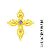 Golden Cross with Diamonds. Vector Illustration. EPS10. Golden Cross with Diamonds. Vector Illustration. Стоковая иллюстрация, агентство Ingram Publishing / Фотобанк Лори