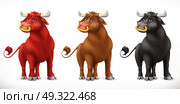Bull. Ox animal in the Chinese zodiac, Chinese calendar. 3d vector icon. Стоковая иллюстрация, агентство Ingram Publishing / Фотобанк Лори