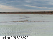 Drying salt lake Baskunchak on a summer day, Nizhny Baskunchak, Akhtubinsky district, Astrakhan region, Russia. Стоковое фото, фотограф Ula Ulachka / Фотобанк Лори