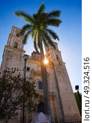 Valladolid San Gervasio church of Yucatan in Mexico. Стоковое фото, агентство Ingram Publishing / Фотобанк Лори