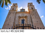 Valladolid San Gervasio church of Yucatan in Mexico. Стоковое фото, агентство Ingram Publishing / Фотобанк Лори