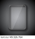 Glass Frame, Rectangular Button on Checkered  Abstract Transparent Background. Vector Illustration. EPS10. Glass Frame, Rectangular Button on Checkered  Abstract Transpare. Стоковая иллюстрация, агентство Ingram Publishing / Фотобанк Лори