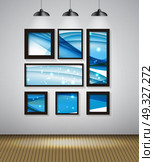 Abstract Gallery Background with Frame and Beautiful Wave. Vector Illustration EPS10. Abstract Gallery Background with Frame and Beautiful Wave. Vecto. Стоковая иллюстрация, агентство Ingram Publishing / Фотобанк Лори