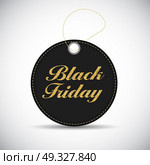 Black Friday Sale Black Label with Golden Letters Vector Illustration EPS10. Black Friday Sale  Label with Golden Letters Vector Illustr. Стоковая иллюстрация, агентство Ingram Publishing / Фотобанк Лори