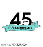 Template Logo 45 Years Anniversary Vector Illustration EPS10. Template Logo 45 Years Anniversary Vector Illustration. Стоковая иллюстрация, агентство Ingram Publishing / Фотобанк Лори
