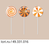 Realistic Sweet Lollipop Candy Background. Vector Illustration EPS10. Realistic Sweet Lollipop Candy Background. Vector Illustration. Стоковая иллюстрация, агентство Ingram Publishing / Фотобанк Лори