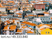 Aerial View Of Lisbon City Home Rooftops In Portugal. Стоковое фото, агентство Ingram Publishing / Фотобанк Лори