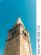 Church of Our Lady of the Angel on the beach of Caorle Italy, Santuario della Madonna dell’Angelo. Стоковое фото, агентство Ingram Publishing / Фотобанк Лори