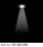 Vector searchlight. Black scene. Стоковая иллюстрация, агентство Ingram Publishing / Фотобанк Лори