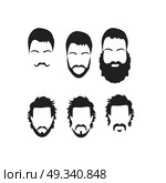 Hipster Vector Set, hair and beards,vector illustration set. Стоковая иллюстрация, агентство Ingram Publishing / Фотобанк Лори