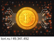 Golden bitcoin digital currency. vector illustration. Стоковая иллюстрация, агентство Ingram Publishing / Фотобанк Лори