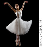 Young ballerina (isolated on black version) Стоковое фото, агентство Ingram Publishing / Фотобанк Лори