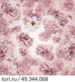 Falling or flying pastel pink flowers background or pattern. Стоковое фото, агентство Ingram Publishing / Фотобанк Лори