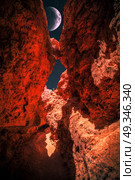 At night, under the light of stars. Valle de la Luna (Moon Valley) close to San Pedro de Atacama, Chile. Стоковое фото, агентство Ingram Publishing / Фотобанк Лори