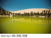  oasis of Huacachina in the desert of Ica, Peru. Стоковое фото, агентство Ingram Publishing / Фотобанк Лори