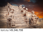 Temples of Durbar Square in Bhaktapur, Kathmandu valey, Nepal. Стоковое фото, агентство Ingram Publishing / Фотобанк Лори