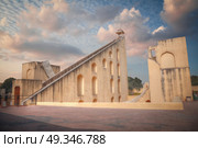 Jantar Mantar - the observatory, built in 1727-1734 gg. Rajput by Maharaja Sawai Jai Singh in which he founded shortly before the city of Jaipur. Стоковое фото, агентство Ingram Publishing / Фотобанк Лори