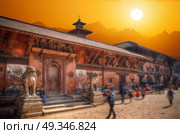 Temples of Durbar Square in Bhaktapur, Kathmandu valey, Nepal. Стоковое фото, агентство Ingram Publishing / Фотобанк Лори