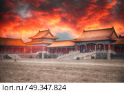 Forbidden City is the largest palace complex in the world. Located in the heart of Beijing, near the main square of Tiananmen. Forbidden City. Стоковое фото, агентство Ingram Publishing / Фотобанк Лори