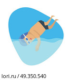 Diving Sport Template. Summer Games. Diving sport template. Summer games banner. Competitions, achievements, best results. Jumping or falling into water from platform or springboard, usually while performing acrobatics. Vector. Стоковая иллюстрация, агентство Ingram Publishing / Фотобанк Лори