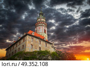 Cesky Krumlov - the city of South Bohemia Czech Republic region. Located on the Vltava River. declared a UNESCO World Heritage Site.. Cesky Krumlov . Стоковое фото, агентство Ingram Publishing / Фотобанк Лори