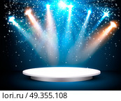 Showroom Background With A Red Carpet and Spotlight. Festival sh. Showroom Background With A Red Carpet and Spotlight. Festival show poster. Vector. . Showroom Background With A Red Carpet and Spotlight. Festival show poster. Vector. . Стоковая иллюстрация, агентство Ingram Publishing / Фотобанк Лори